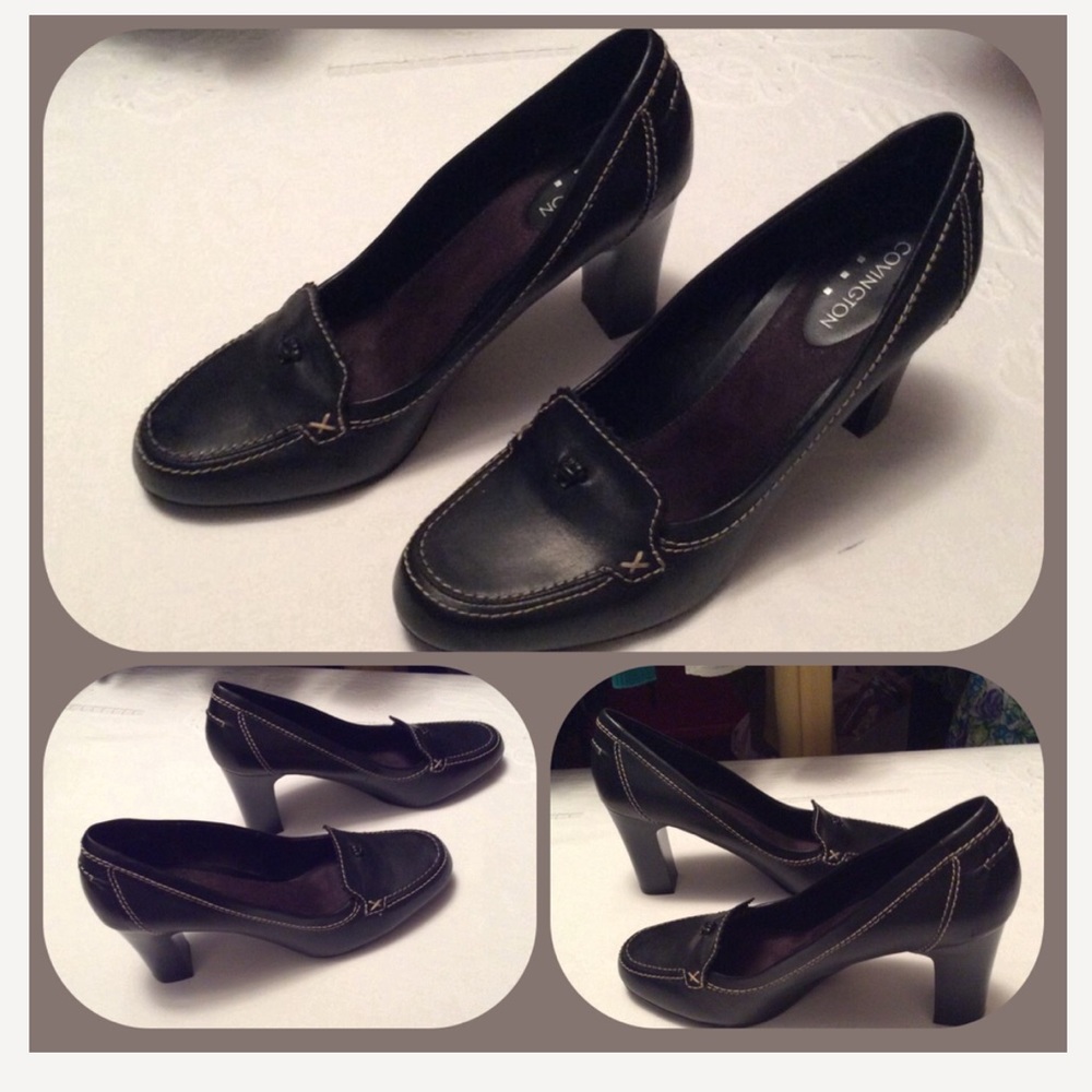 Black Leather Covington heels!